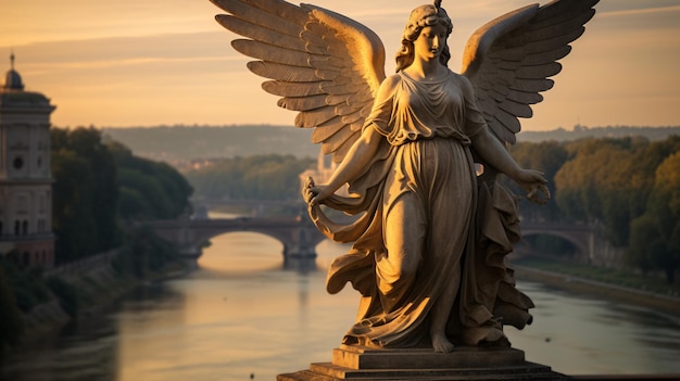 Estatua del ángel castel santangelo roma italia