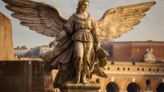 Estatua del ángel castel santangelo roma italia