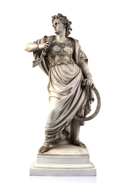Estátua antiga de Apolo Belvedere em fundo branco