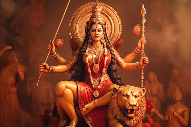 Estátua auspiciosa do deus hindu e da deusa
