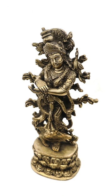 la estatua de bronce de Lord Krishna