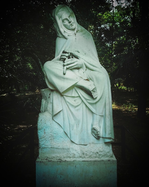 Estatua contra los árboles en un parque público