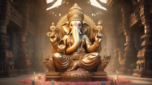 Estatua creativa de Lord Ganesh para el fondo de Ganesh Chaturthi