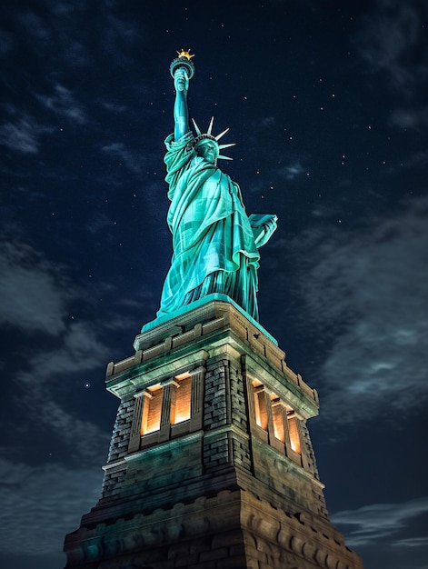 Estátua da Liberdade à noite