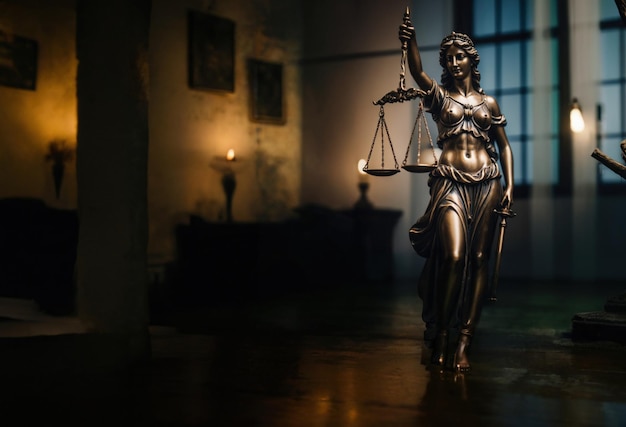 Foto estátua da senhora da justiça