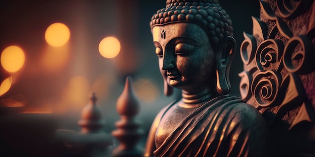 Estátua de Buda meditando AIGenerated