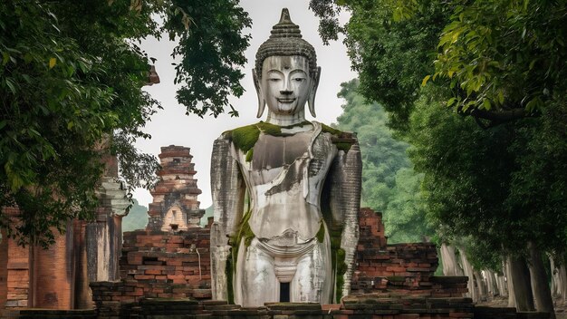 Estátua de Buda no parque histórico de Ayutthaya, na Tailândia