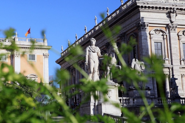 Estátua de Castor e Pollux na Piazza del Campidoglio