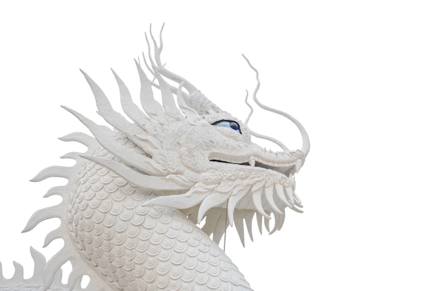Foto estátua de dragão branco chinês para decoração