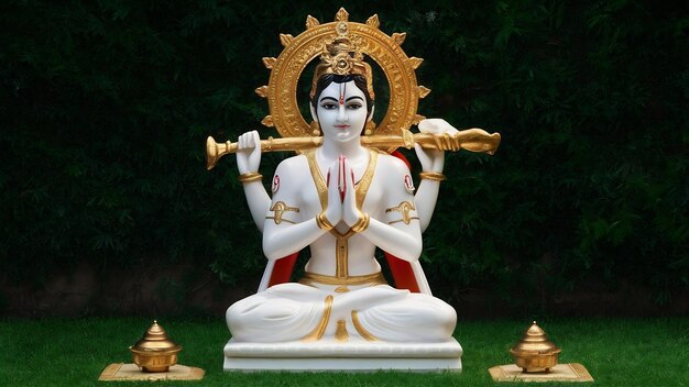 Foto estátua de krishna em branco