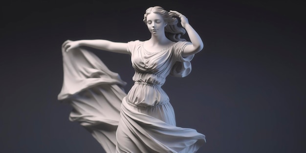 Estátua de mármore de uma bailarina generative ai