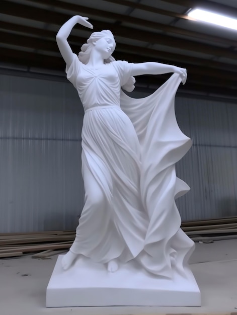 Estátua de mármore de uma bailarina IA generativa