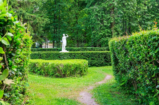 Estátua de mármore do dançarino no parque de Pavlovsk Rússia