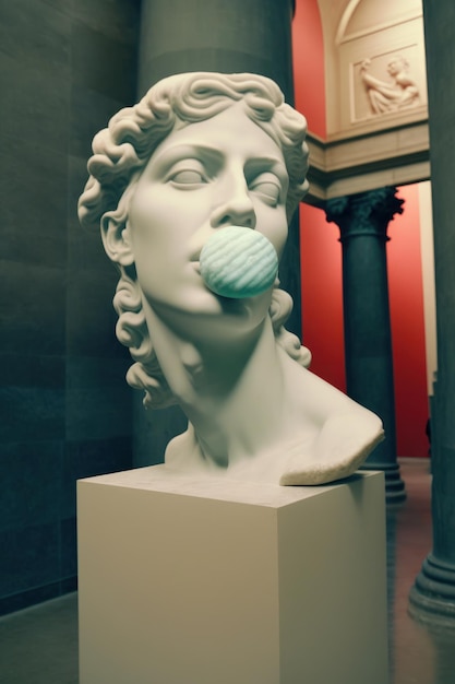 Estátua de mulher Linda imagem colorida em 3D IA generativa
