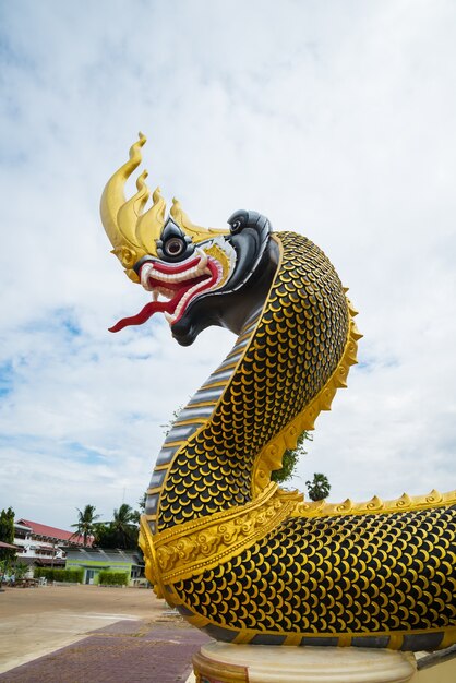 Foto estátua de naga no templo