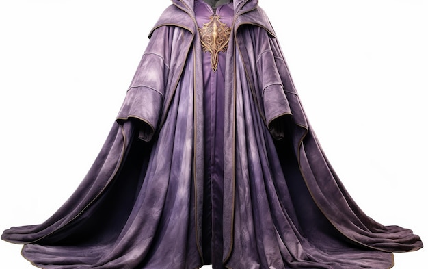 Estátua de uma mulher de vestido roxo