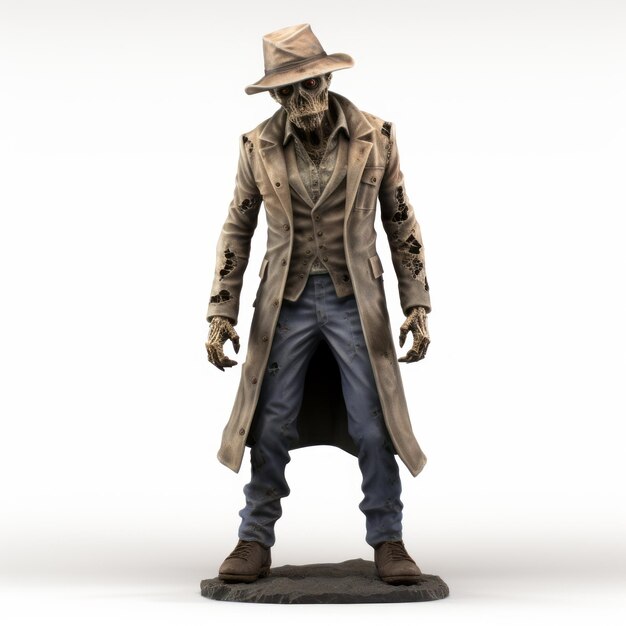 Estátua de Zombie 3D de alta qualidade com imagens de cowboy