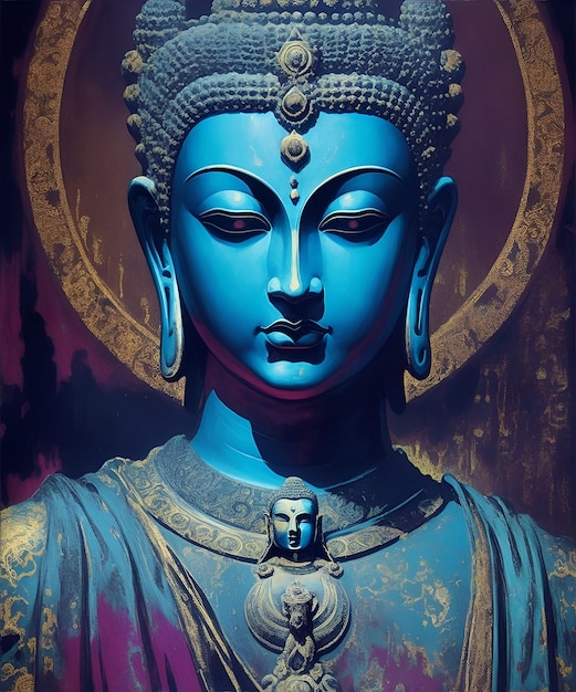 Foto estatua de dios buda ilustración creada con inteligencia artificial