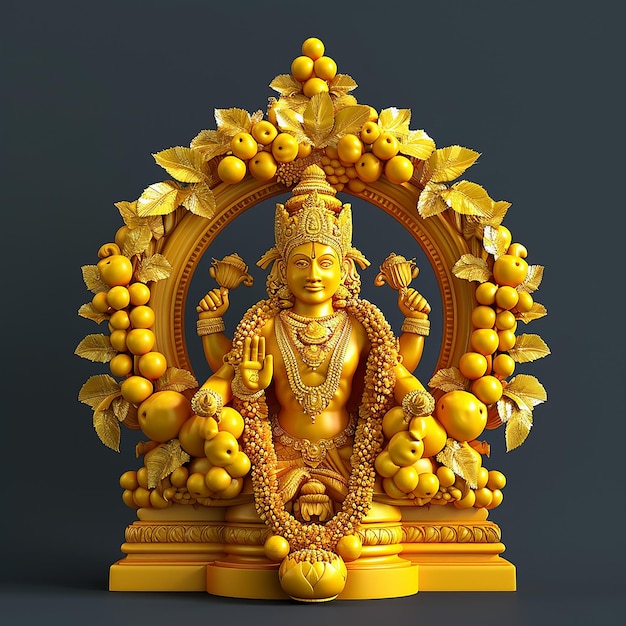 Foto una estatua de un dios con una cabeza de oro
