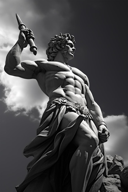 Foto estatua del dios griego