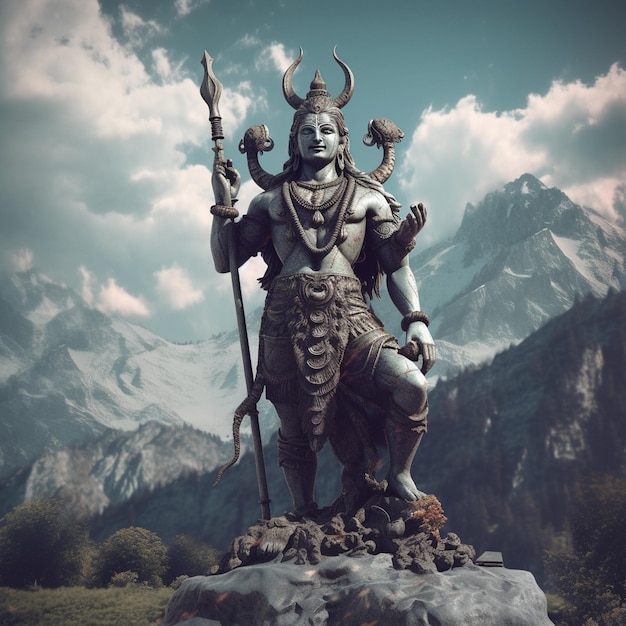 Una estatua del dios hindú mahadev maha shivaratri