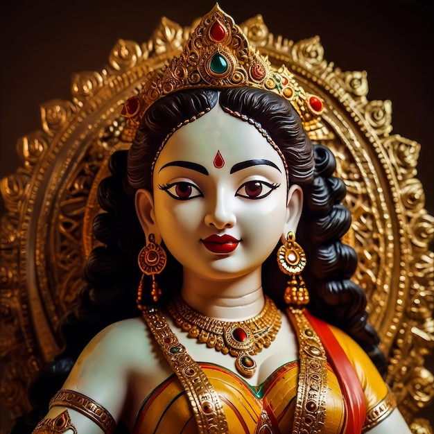 Estatua de la diosa Maa Durga Feliz Navratri y Dussehra