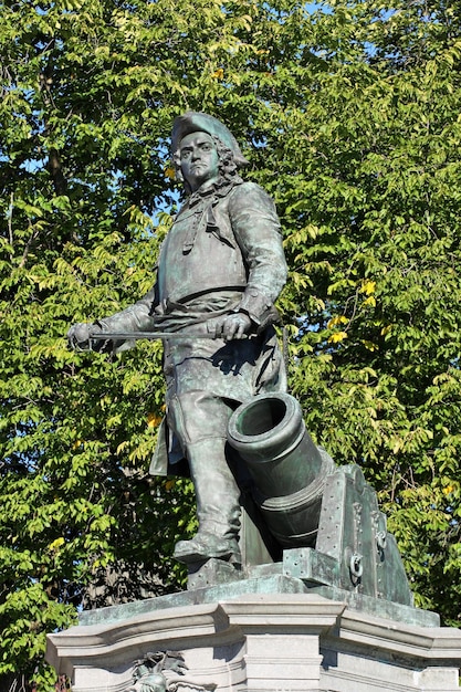 Estátua do almirante peter tordenskjold em oslo, noruega