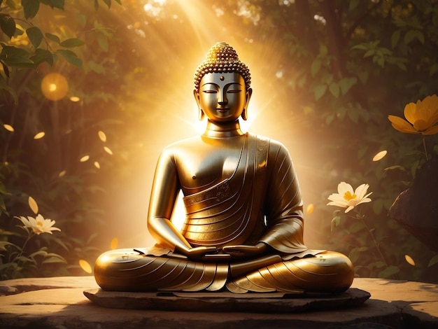 Una estatua dorada de Buda