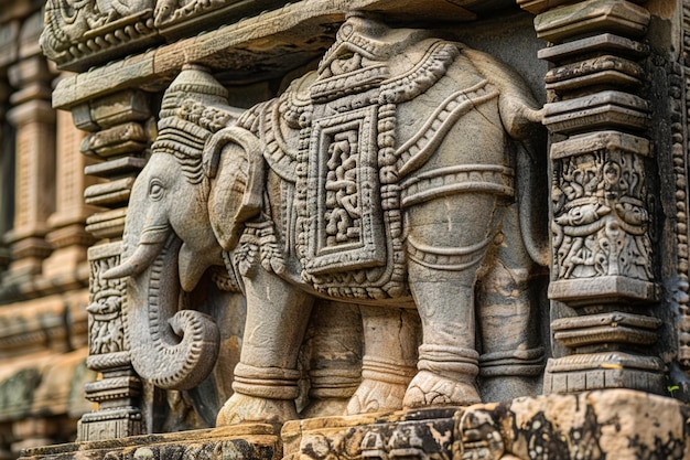 Foto una estatua de un elefante con un letrero que dice elefante en él