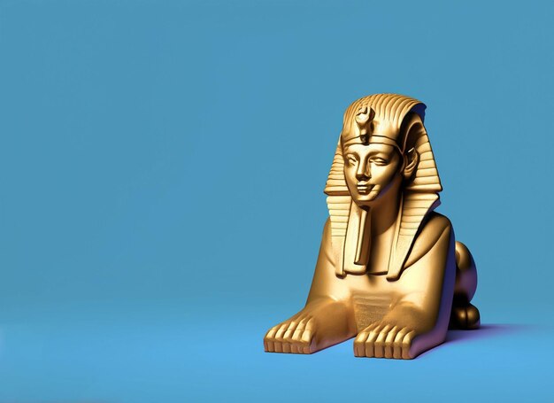 Foto estatua de la esfinge de egipto 3d fondo sólido