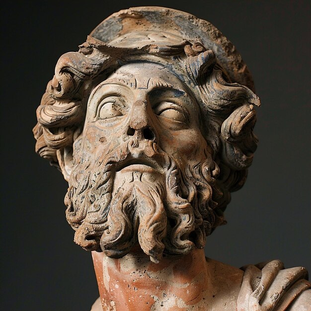 Foto una estatua de un hombre con barba y bigote