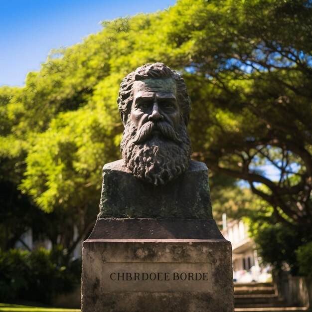 Una estatua de un hombre con barba