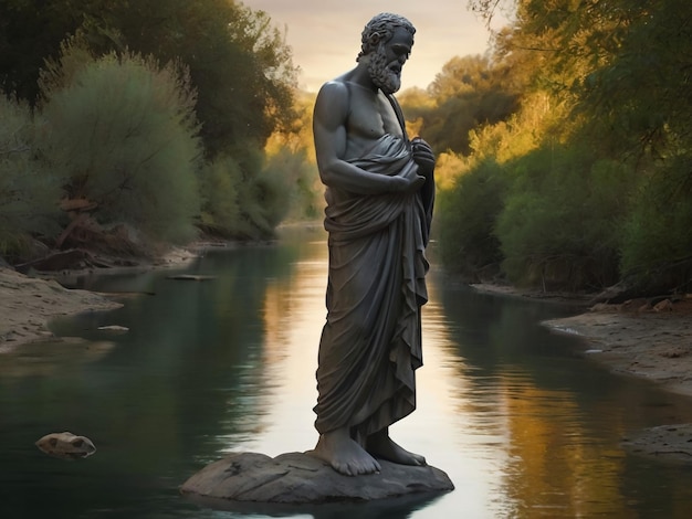 una estatua de un hombre con una camisa que dice dios en ella