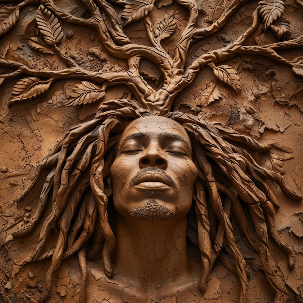 Estatua de un hombre con dreadlocks