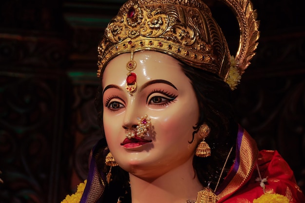 Estatua de ídolo de la diosa Maa Durga, Happy Navratri y dussehra