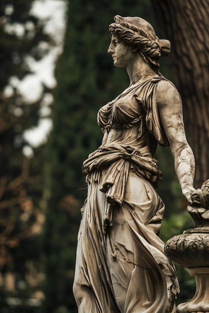 Foto estatua en el jardín de villa borghese roma italia