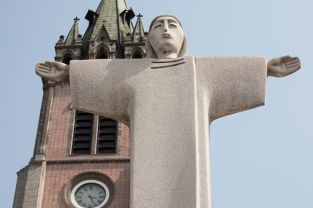 Foto estatua de jesús, seúl, corea