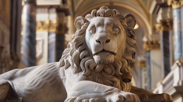 Foto estatua de león en la catedral