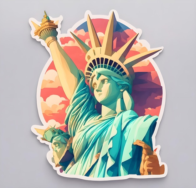 Foto estatua de la libertad ciudad de nueva york ee.uu. adhesivo con la imagen de la estatua de la libertad