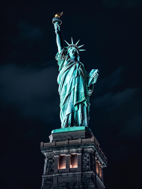 Estatua de la libertad en la noche