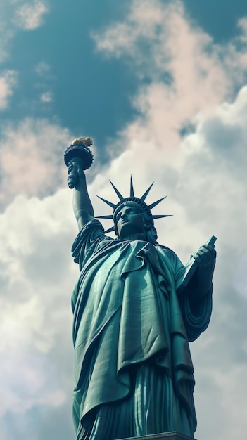 Estatua de la Libertad en las nubes IA generativa