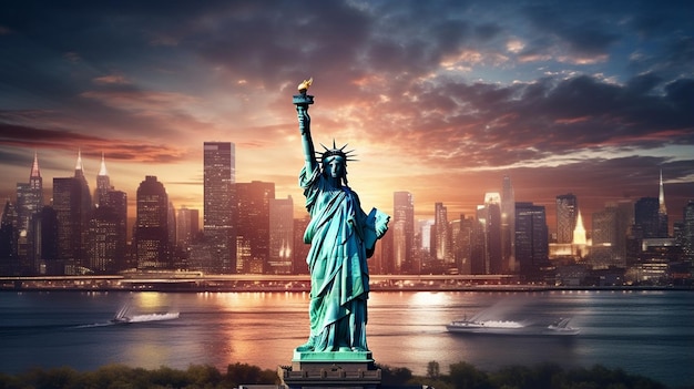 la Estatua de la Libertad en Nueva York