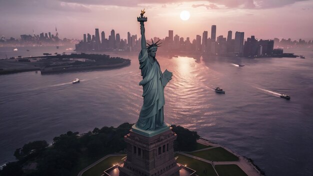 Foto la estatua de la libertad