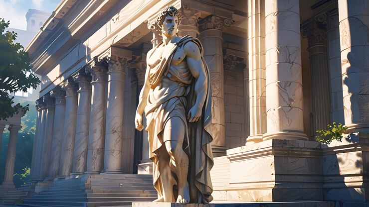 Estatua masculina griega meticulosamente tallada por la IA generativa