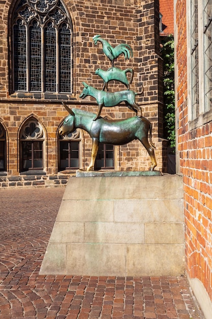 Estatua de los músicos de la ciudad de Bremen Alemania