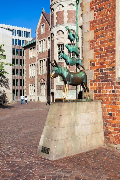 Estatua de los músicos de la ciudad de Bremen Alemania