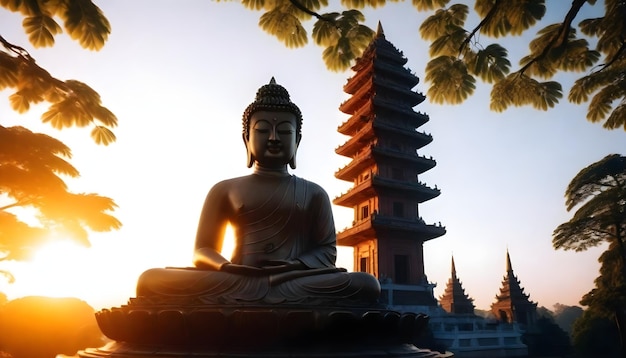 una estatua con la palabra Buda en ella