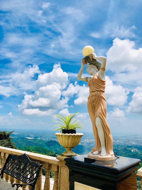 Foto estatua de plantas contra el cielo