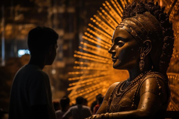 Foto estatua religiosa tailandesa del dios shiva