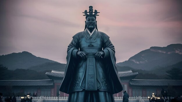 Foto estatua de sejong el grande el rey de corea del sur